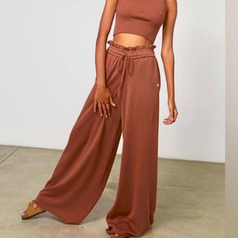 Lunya Cozy Cotton Silk Relaxed Wide Leg Pants NWT